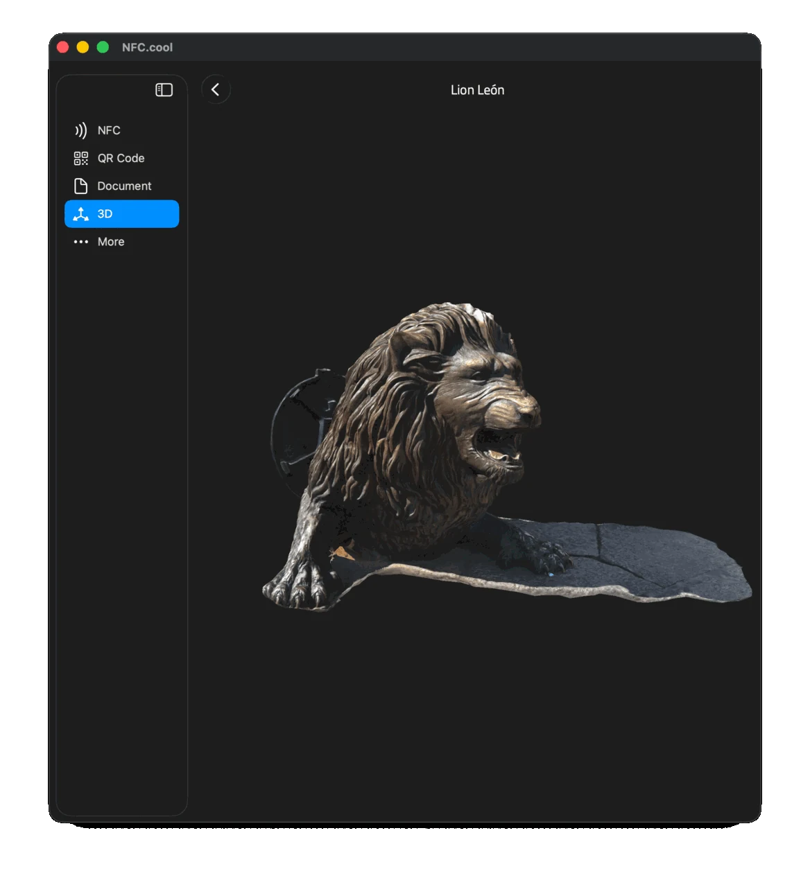 Saved 3D Models detail view on Mac